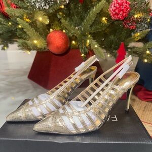 Fashion Nova Gold Cage Heels